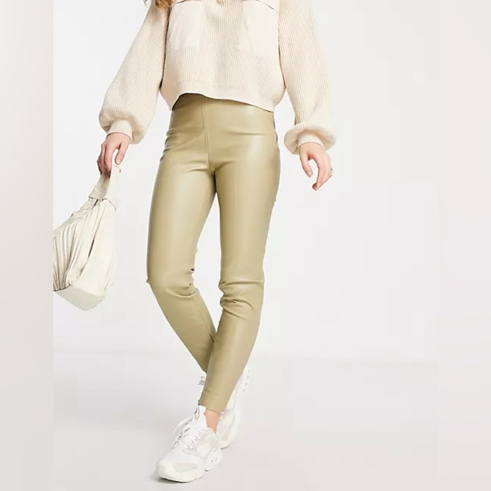 MANGO Faux Leather Pants